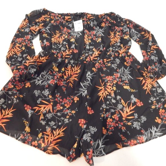 Forever 21 Floral Romper off the Shoulders - Picture 1 of 4